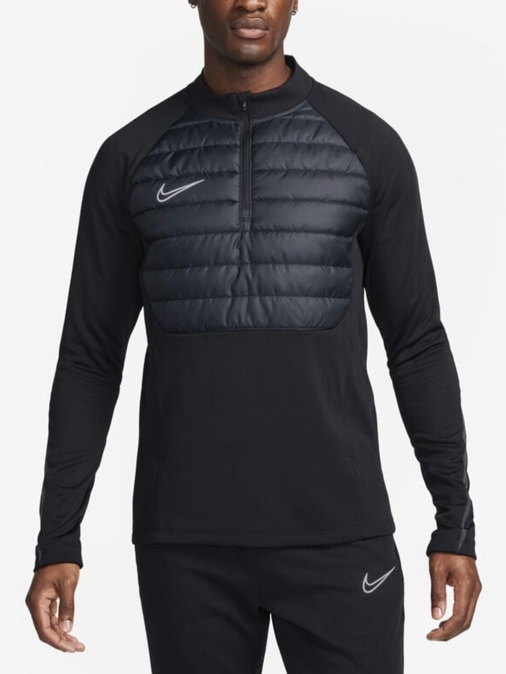 NWT Nike Academy Winter Warrior Men’s Therma-FIT 1/2-Zip Football Top Black XL